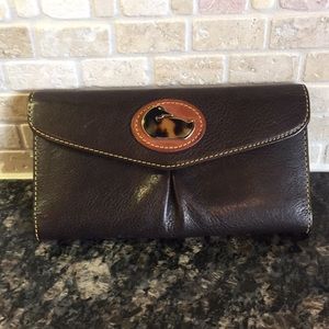Dooney & Bourke Brown Checkbook Wallet